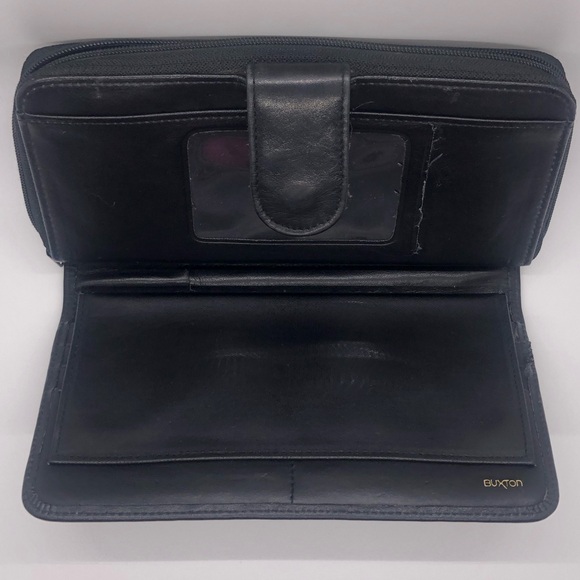 Buxton leather wallet with snap and zip closures - Picture 7 of 9